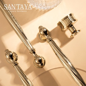 Ручки Santaya из цельной латуни с PVD-покрытием под золото, спиральные рифленые ручки-кнопки для ящиков, Т-образные ручки-рейлинги для шкафов и кухонных тумб, одноточечные роскошные ручки-кнопки - Product Image 2