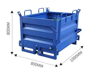 Steel Lower Opening Waste Box For Forklift