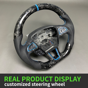 Pour Ford <span class=keywords><strong>Focus</strong></span> MK3 RS <span class=keywords><strong>ST</strong></span> personnalisé perforé en cuir en Fiber de carbone volant voiture intérieur accessoires - Product Image 4