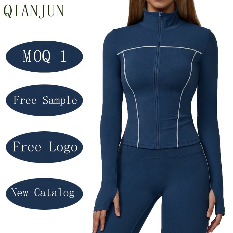 Summer Sun Protection Long Sleeves Versatile Jackets Full Zipper Thumb Hole Running Sportswear Jacket For Women