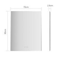 Miroir de salle de bain moderne avec éclairage personnalisé à 3 couleurs, anti-buée, intelligent, avec écran tactile, encadré, 3500k 4000k 6500k, réglable