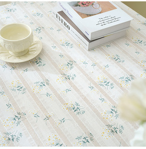 <span class=keywords><strong>Nappe</strong></span> en lin et coton <span class=keywords><strong>Jacquard</strong></span> avec broderie de marguerite de ferme française, dernière conception 2022 - Product Image 5
