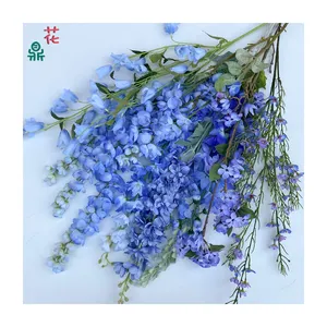 Fabrika toptan ve doğrudan satış mavi düğün dekorasyon çiçek malzemeleri düğün salonu peyzaj ve ipek çiçekler
