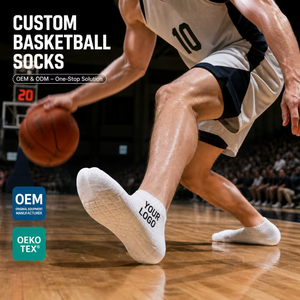 Calzini Personalizzati alla Caviglia con Fondo Imbottito in Spugna, Antiscivolo, Traspiranti, in Cotone per <span class=keywords><strong>Calcio</strong></span> e Basket - Product Image 1