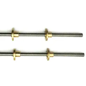 t10 lead screw c3 T5 T6 T8 T10 T12 stainless steel Trapezoidal screw lead screw 1200mm with brass nut