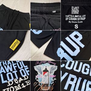 Shorts pour hommes de qualité supérieure, 100% coton épais, streetwear, imprimé personnalisé « THAT'S a AWFUL LOT of COUGH SYRUP », décontractés - Product Image 2