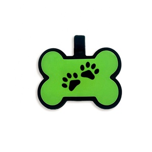Xương hình con chó màu xanh lá cây tag phổ biến Silicone miễn phí Mẫu tag Chất lượng cao QR Mã in Pet ID - Product Image 6