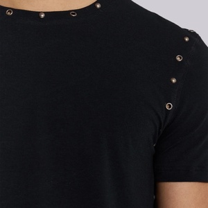 T-shirt en jersey de coton personnalisé avec logo OEM, coupe ajustée, manches courtes, pour homme, style streetwear, imprimé, unisexe, t-shirt ajusté pour homme - Product Image 5