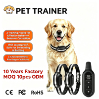 Collar de Adiestramiento para Perros de 3 Canales, Resistente al Agua IP67, con Control Remoto, Vibración, Sonido y Función Antiladridos, Dispositivo de Adiestramiento para Mascotas