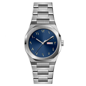 Montres pour hommes de style luxueux, haut de gamme, avec logo de marque personnalisé, cadran arabe, argent, Orologio Uomo, avec boîtier en acier inoxydable 316L, U2865-04 - Product Image 5