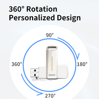 KDATA - Memoria USB 3.2 de Metal con Rotación de 360 Grados, Personalizable con Logotipo, de Alta Velocidad, 32 GB, 64 GB, 128 GB, 256 GB
