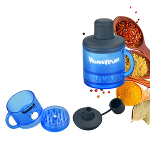 Plastic Dry <b>Herb</b> <b>Grinder</b> 4-Piece Round Magnetic Green <b>Grinder</b> Gear With Built-In Catcher And Silicone Lid - Product Image 2