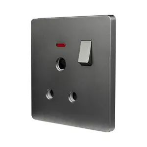 Mvava Nhà Máy Giá grey 220V PC Bảng điều chỉnh 1 Gang 1 cách 15A điện duy nhất cắm ổ cắm điều khiển ánh sáng điện tường chuyển đổi và ổ cắm