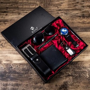 Drioshipping Wholesale <b>Custom</b> Creative Combination Suit Men Business Gift Set Belt Wallet <b>Lighter</b> Belt Glasses Watch Gift Set - Product Image 2