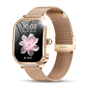 Étiquettes cadeaux personnalisées MK88 Montre connectée <span class=keywords><strong>de</strong></span> luxe pour femme avec diamants, <span class=keywords><strong>test</strong></span> <span class=keywords><strong>de</strong></span> santé physique féminine en temps réel, écran incurvé - Product Image 1