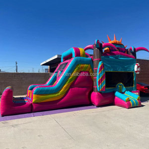 Langko Tropical Beach Combo Bounce House y Wet Dry Slide <span class=keywords><strong>Castillo</strong></span> Inflable De Juegos <span class=keywords><strong>Castillo</strong></span> inflable con tobogán - Product Image 1