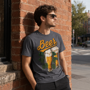 JNEI Herren Kurzarm-T-Shirt <span class=keywords><strong>München</strong></span> Biergarten-Shirt 150gsm Atmungsaktiv Schnelltrocknend Outdoor-Party-Oberteil - Product Image 1