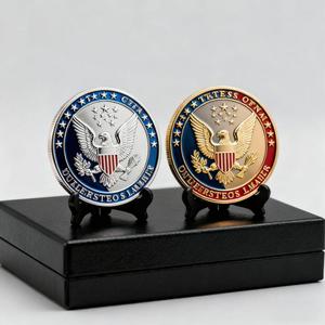 Moneda de desafío de doble cara personalizada moderna antigua, troquelado de Metal, grabado con temática de animales florales para publicidad de Navidad - Product Image 3