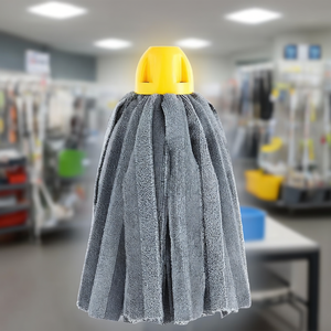 Testina di Ricambio per Mop Fregona Max Pro con Strisce Grigie e Connettore Giallo 08011 - Product Image 3