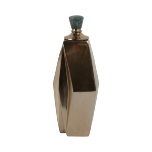 Vaso geometrico in metallo con tappo in pietra, decorazione moderna per soggiorno, camera da letto, ufficio, tavolo - Product Image 3