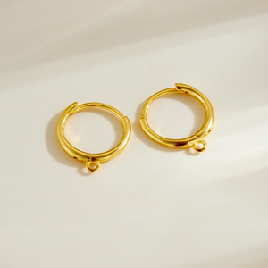 FUAMAY Forniture Artigianali per Orecchini <span class=keywords><strong>Componenti</strong></span> Placcati in Oro 18K e <span class=keywords><strong>Argento</strong></span> <span class=keywords><strong>925</strong></span> per Kit Fai da Te per la Creazione di Orecchini a Cerchio Huggie e Perni - Product Image 3