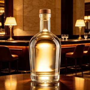 Botella de licor vacía de 50 ml, de vidrio <span class=keywords><strong>azul</strong></span> antiguo, forma ovalada, para vino, vodka, whisky, brandy, ginebra, ron, <span class=keywords><strong>tequila</strong></span>, con corcho. - Product Image 5