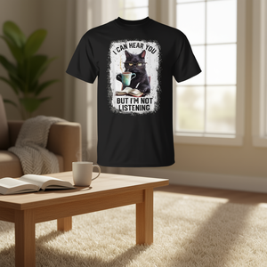 T-shirt humoristique pour chat : Je peux t'entendre mais ne t'écoute pas - Pour les amoureux des chats - Product Image 3