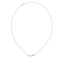 Collar con Colgante de Sonrisa de Aguamarina Natural en Oro Blanco de 18K, Joyería Fina de Lujo para Mujer