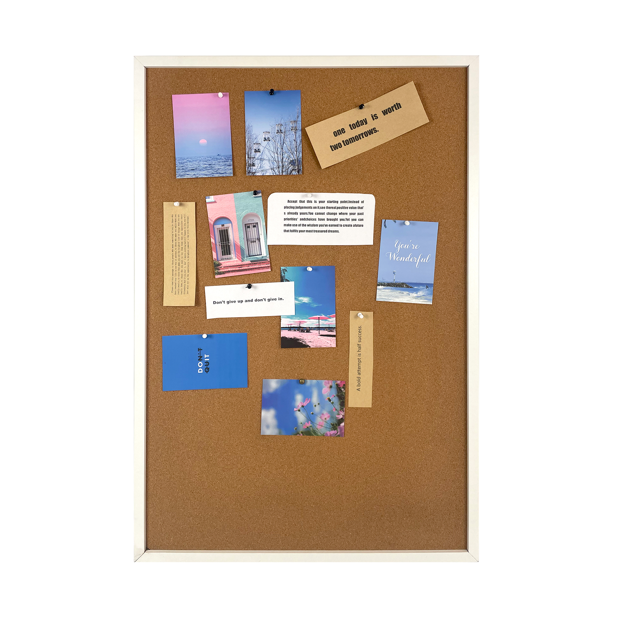 NEW Design FSC Bulletin Board Printed Wooden Framed Cork Board Soft Cork Board With Printing & Frame for Wall Decorations