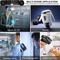 Webcam 1080P 60FPS avec double objectif 120 degrés sans distorsion, module caméra stéréo synchronisé UVC USB 2.0 pour la reconnaissance faciale
