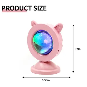 Customizable Rainbow RGB Pink Rechargeable Cute Remote Rabbit Night Light Projection Mini Atmosphere Sunset Lamp