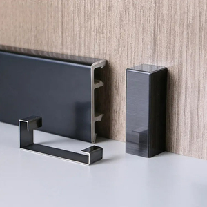 Plinthe moderne minimaliste aspect métal 60/80/100/120mm en acier inoxydable, fixation rapide par clips, bricolage <span class=keywords><strong>salle</strong></span> <span class=keywords><strong>de</strong></span> <span class=keywords><strong>bain</strong></span>/salon - Product Image 1