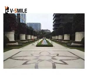 outdoor decorative tiles flooring pattern custom floor hot selling waterjet square Granite floor medallions