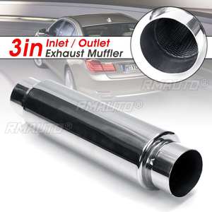 Silencieux de résonateur d'échappement universel pour voiture, entrée et sortie de 76 mm, embout de tuyau d'échappement, tube de silencieux - Product Image 1