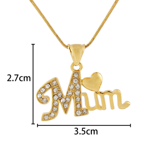 FS 매력 인기 엄마 펜던트 18K 골드 도금 빈티지 황동 개인화 된 유행 구리 보석 핫 세일 선물 - Product Image 6