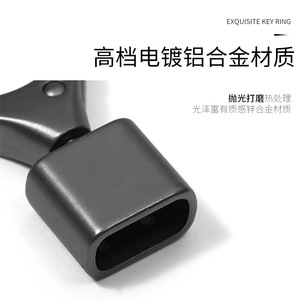High End Zinc Alloy Keychain Single <b>Ring</b> <b>Car</b> <b>Key</b> Accessory Matte Gunmetal Office Use - Product Image 2