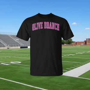 T-shirt promotionnel unisexe pour adulte Olive Branch Mississippi Ms Vintage Sports Pink Design Premium à manches courtes et col rond - Product Image 3