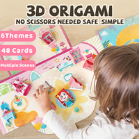 Kits d'origami 3D pour enfants, kit d'origami 3D DIY pour enfants de 8 à 12 ans, 6 ensembles thématiques avec 8 modèles pré-coupés et faciles à assembler chacun