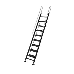 6-12 Step Aluminum Alloy Folding Attic <strong>Ladder</strong> Thickened Construction Long Handrail <strong>Hook</strong> 150kg Load Capacity for Indoor/Outdoor - Product Image 5