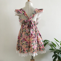 Robe d'été pour bébé avec logo personnalisé, style plage, volants, dentelle, dos nu, robe pour petite fille, vêtements de mode pour enfants