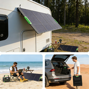 ALECTER Panneaux solaires pliables 200W à 23,5% d'efficacité, les plus vendus, kits étanches IP65 pour station d'alimentation et camping en extérieur - Product Image 6