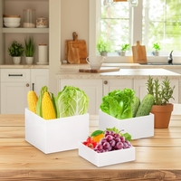 Lot de 4 présentoirs cube en acrylique blanc moderne Table de buffet carrée pliable et écologique pour les fêtes, les desserts et les repas.