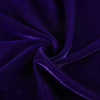 Tissu en velours tissé micro-doux 100 % polyester violet foncé pour robe, doublure courte en peluche, vente en gros