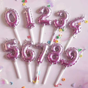 شموع على شكل بالونات الهيليوم باللونين الأزرق والذهبي من الشركات المصنعة للشموع، شموع رقمية للكعك - Product Image 4