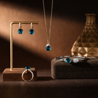 Parures de bijoux en argent sterling 925 pour femmes, avec pendentifs, colliers, boucles d'oreilles, bracelets et bagues en cristal bleu sarcelle, bijoux de mode