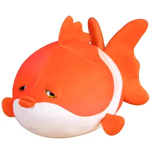 35CM Mô Phỏng Dễ Thương Cá Vàng Đồ Chơi Sang Trọng Cá Mềm Plushies Thú Nhồi Bông Đồ Chơi Màu Đen