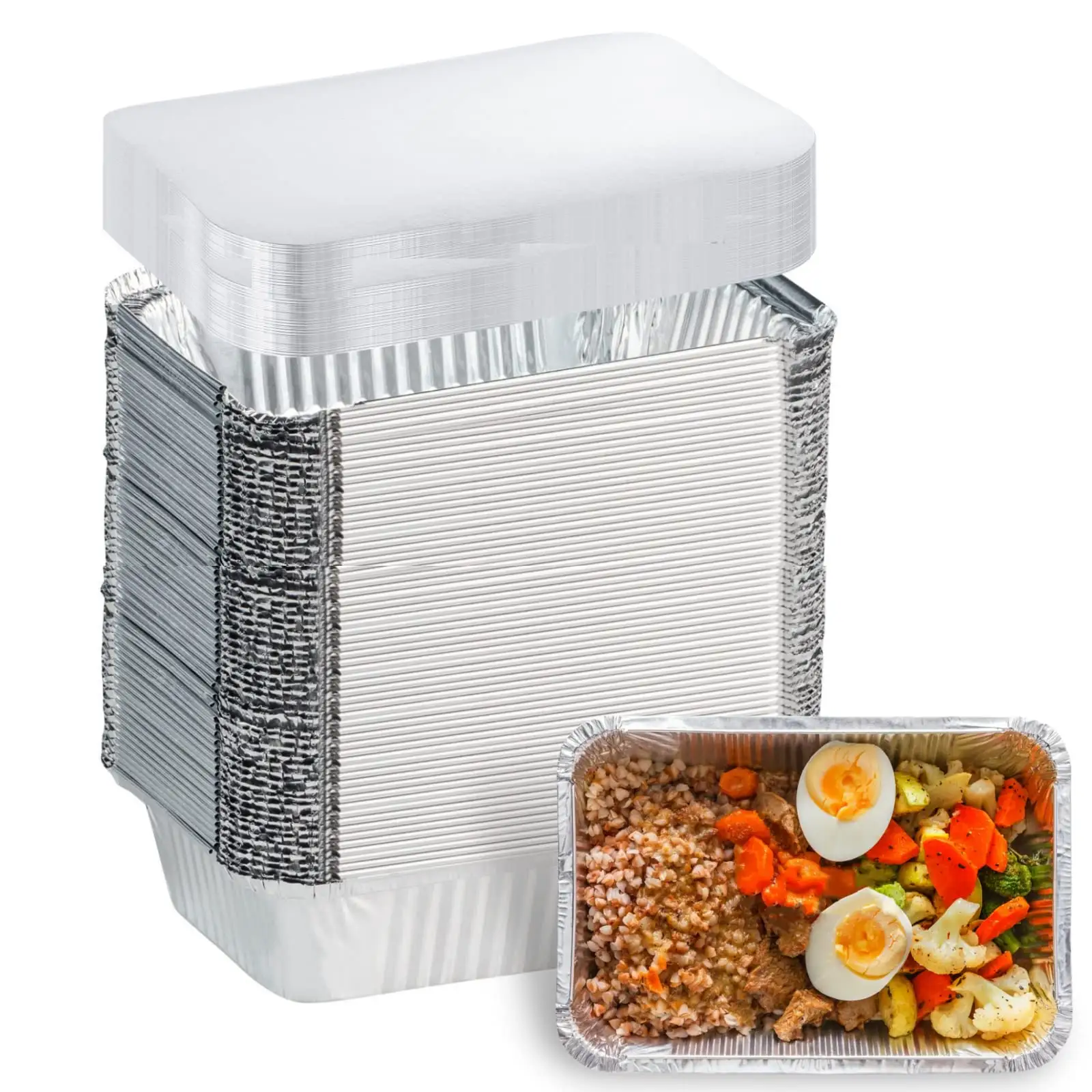 Contenedor de papel de aluminio desechable de 450 Ml Contenedor de paella de comida de mar de 450 mL