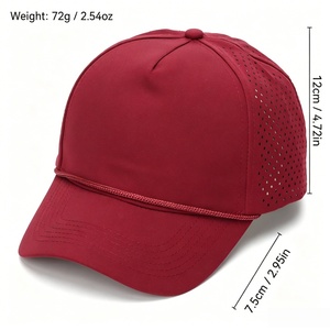 Cappello da Golf a 5 Pannelli in Poliestere con Fori Perforati al Laser, Impermeabile, ad Asciugatura Rapida, in Rete, Regolabile con Chiusura Snapback, Unisex, per Sport e Golf - Product Image 3