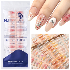 150 <span class=keywords><strong>Uñas</strong></span> Postizas Bonitas con Diseño de Corazón, Lazo y Cereza, <span class=keywords><strong>Uñas</strong></span> Postizas Largas en Forma de Almendra, Románticas, con Diseño de <span class=keywords><strong>Sonrisa</strong></span>, <span class=keywords><strong>para</strong></span> Salón y Hogar - Product Image 1