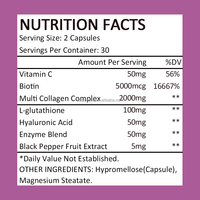HealoRena OEM Capsules de Biotine pour la Croissance des Cheveux 15000mcg Collagène Kératine Vitamine Complément Cheveux Peau Ongles 1000mg Capsules de Biotine